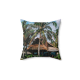 Aesthetic, Comfort, Plush: Island Shed Green: Spun Polyester Square Pillow