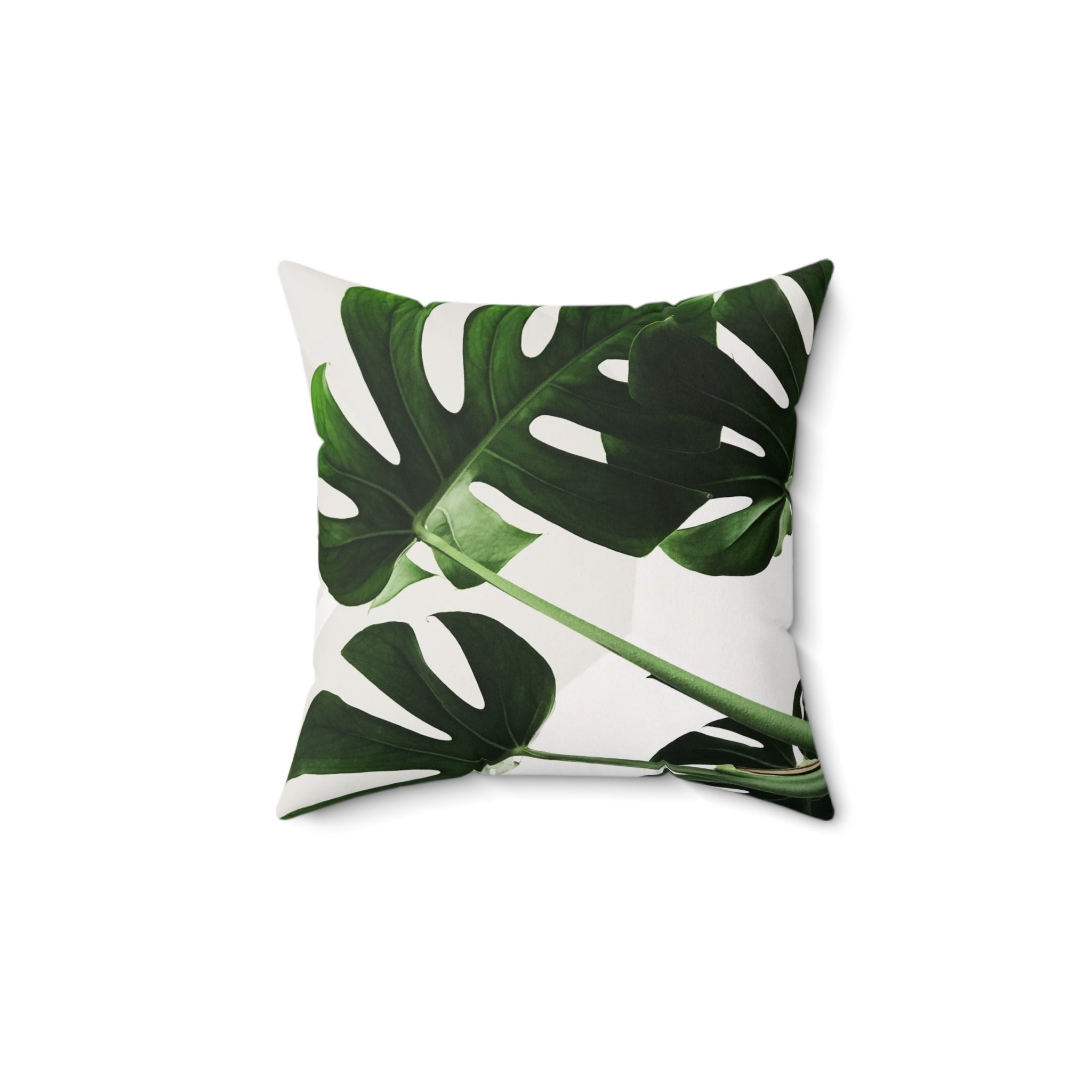 Aesthetic Classy Elegant Comfort: Interior Design Green Plant: Spun Polyester Square Pillow