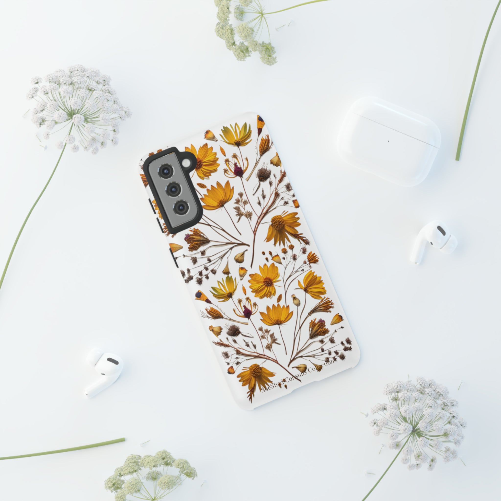 Aesthetic Earth Tone Classy Elegant Flower Floral Phone Case. iPhone 15,14,13,12,11,X,8,7,6. Samsung, Google Pixle