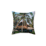 Aesthetic, Comfort, Plush: Island Shed Green: Spun Polyester Square Pillow